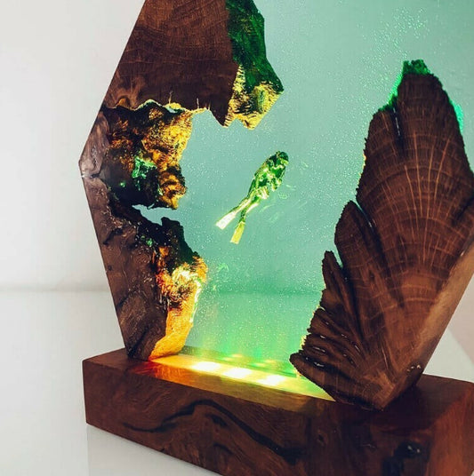 Ornaments Luminous Diver Night Light Home Decoration