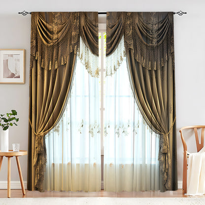 European Elegant & Luxury Creative Home Flower Character Black-Out Curtains