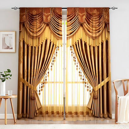 European Elegant & Luxury Creative Home Flower Character Black-Out Curtains