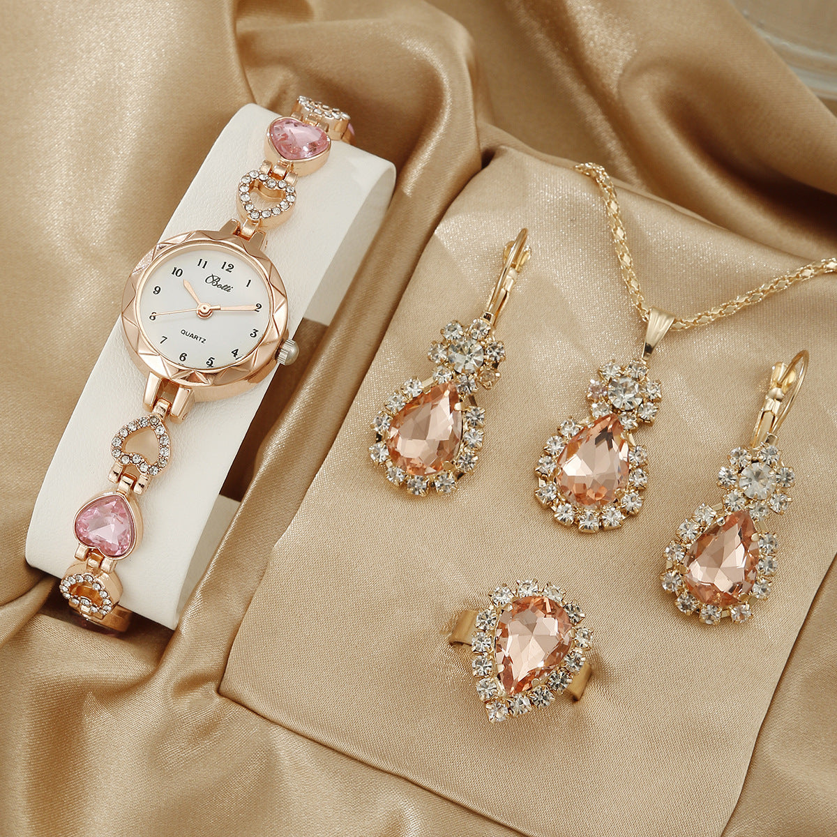 Women's Simple Quartz Watch With Jewelry Set