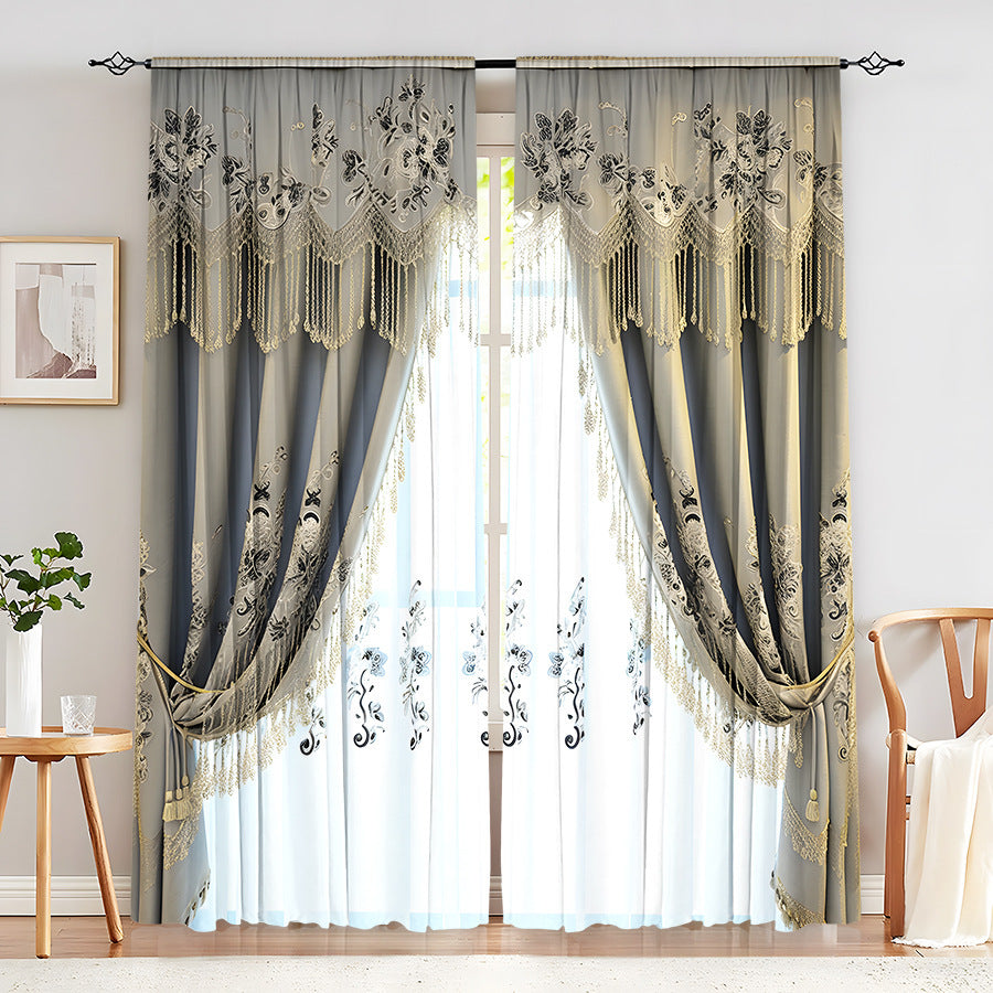 European Elegant & Luxury Creative Home Flower Character Black-Out Curtains
