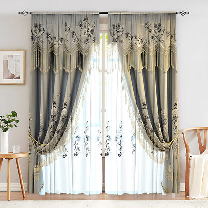European Elegant & Luxury Creative Home Flower Character Black-Out Curtains