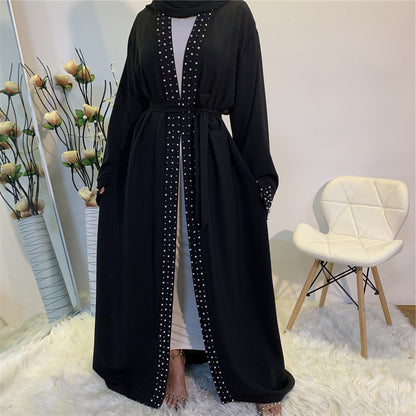 Elegant Beaded Lace Up Abaya ( Burkha,Kaftan) For Women