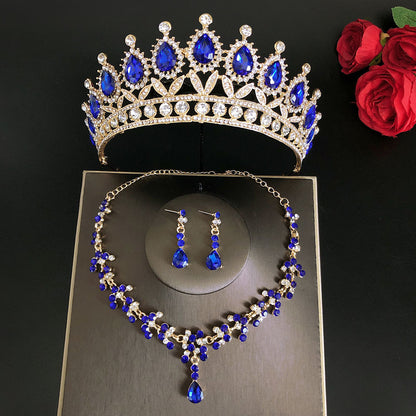Royal Queen Bridal Jewelry Sets For Women Luxury Tiaras Crown