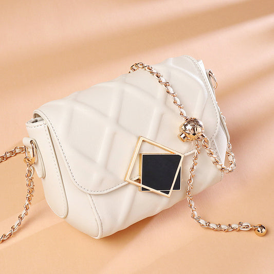 Elegant Leather Fashion With Rhombus Design Women's Bags