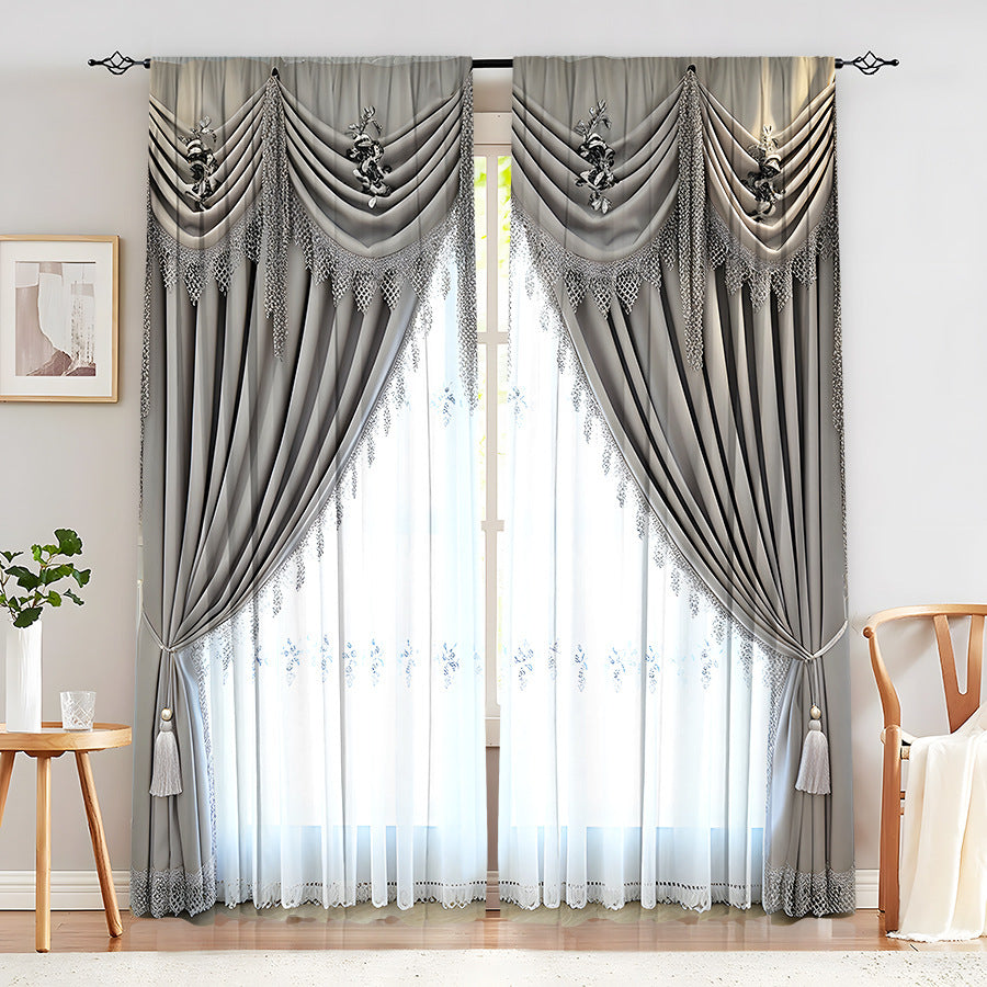 European Elegant & Luxury Creative Home Flower Character Black-Out Curtains