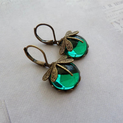Elegant Women's Earrings Hanging Vintage Dragonfly Pendant Earring
