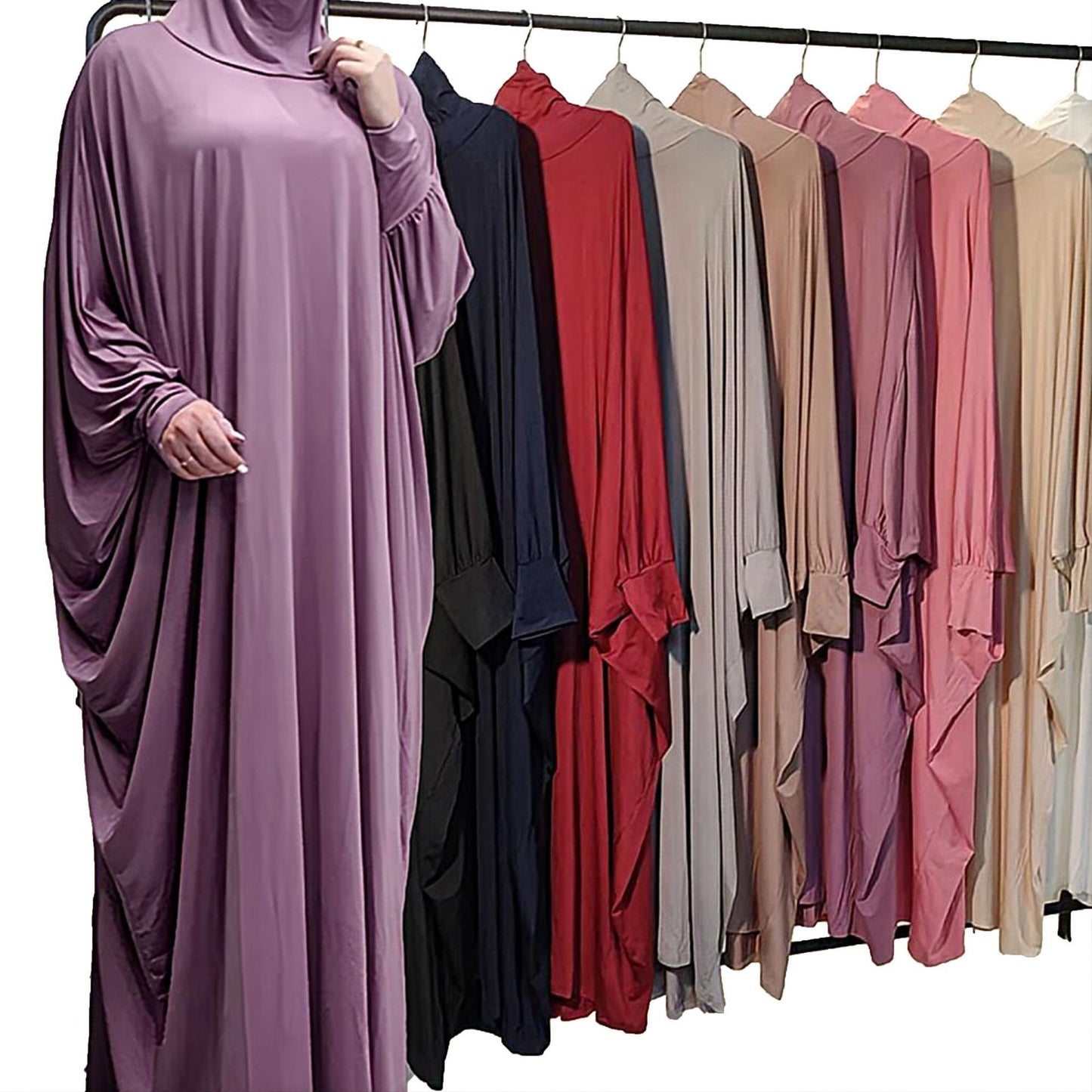 Iranian Middle East Traditional Solid Color Long Sleeve Loose Abaya (Burkha,kaftan) For Women