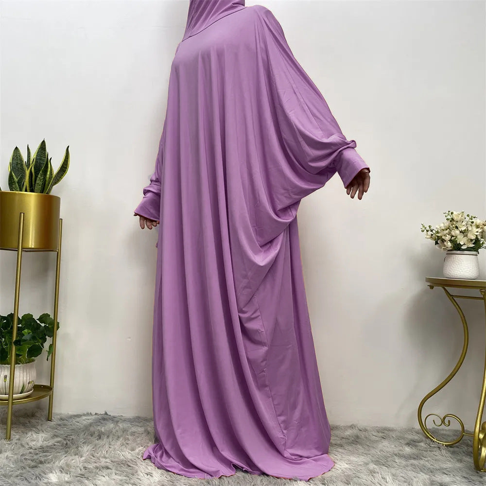 Iranian Middle East Traditional Solid Color Long Sleeve Loose Abaya (Burkha,kaftan) For Women