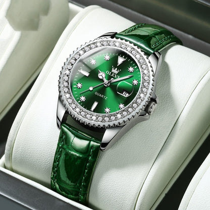Luxury Elegant Quartz Diamond pendant  Women's Stainless Steel Watch