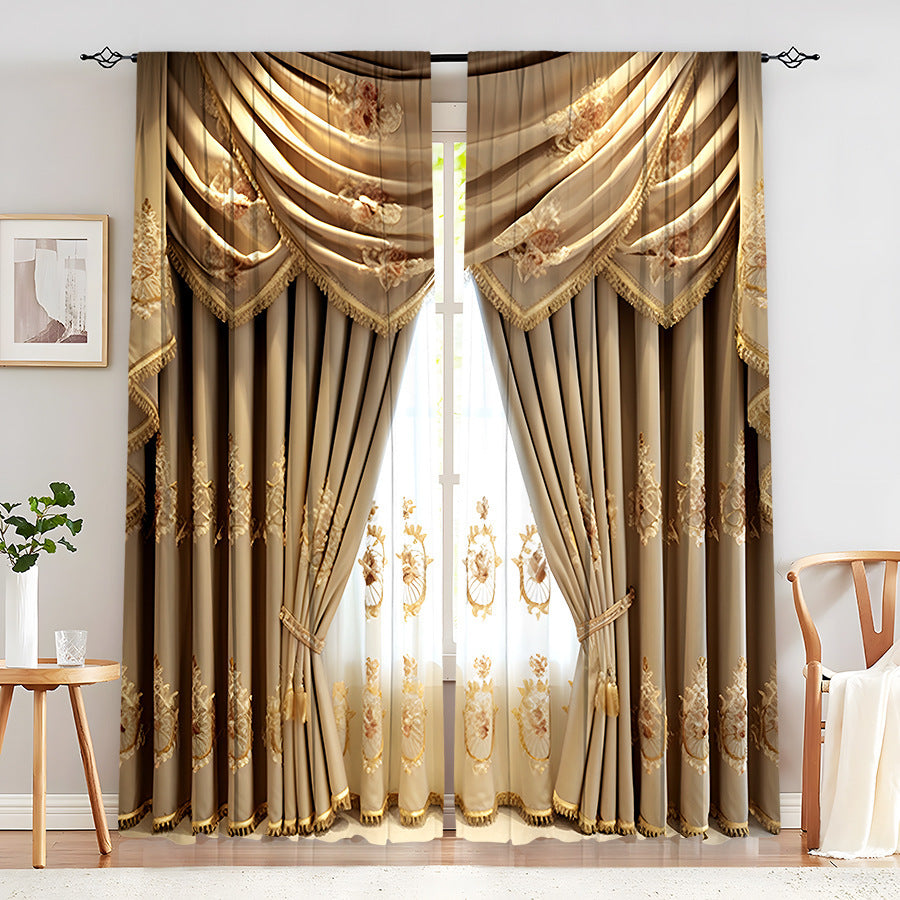 European Elegant & Luxury Creative Home Flower Character Black-Out Curtains