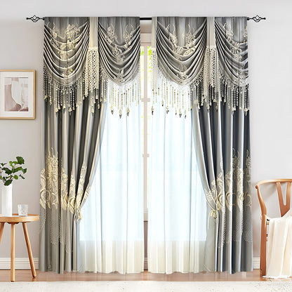 European Elegant & Luxury Creative Home Flower Character Black-Out Curtains