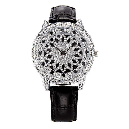 Crystal Diamond 360° Rotating Dial Quartz Watch For Women