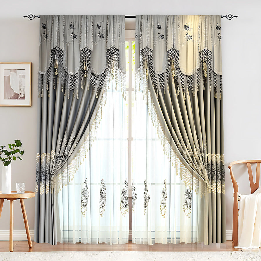 European Elegant & Luxury Creative Home Flower Character Black-Out Curtains