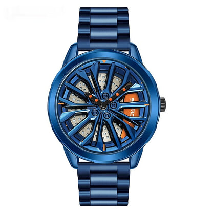 Men's 360° Rotating Alloy Wheel Series Wrist Watch