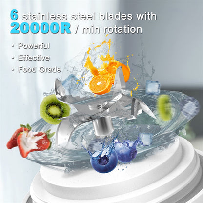Versatile Design Portable Juice Blender For Shakes And Smoothies With 6 Blade Mini Blender Kitchen Essentials