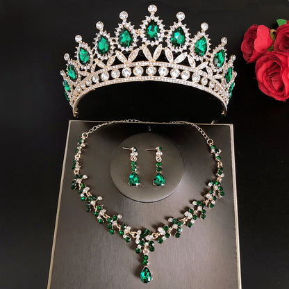 Royal Queen Bridal Jewelry Sets For Women Luxury Tiaras Crown