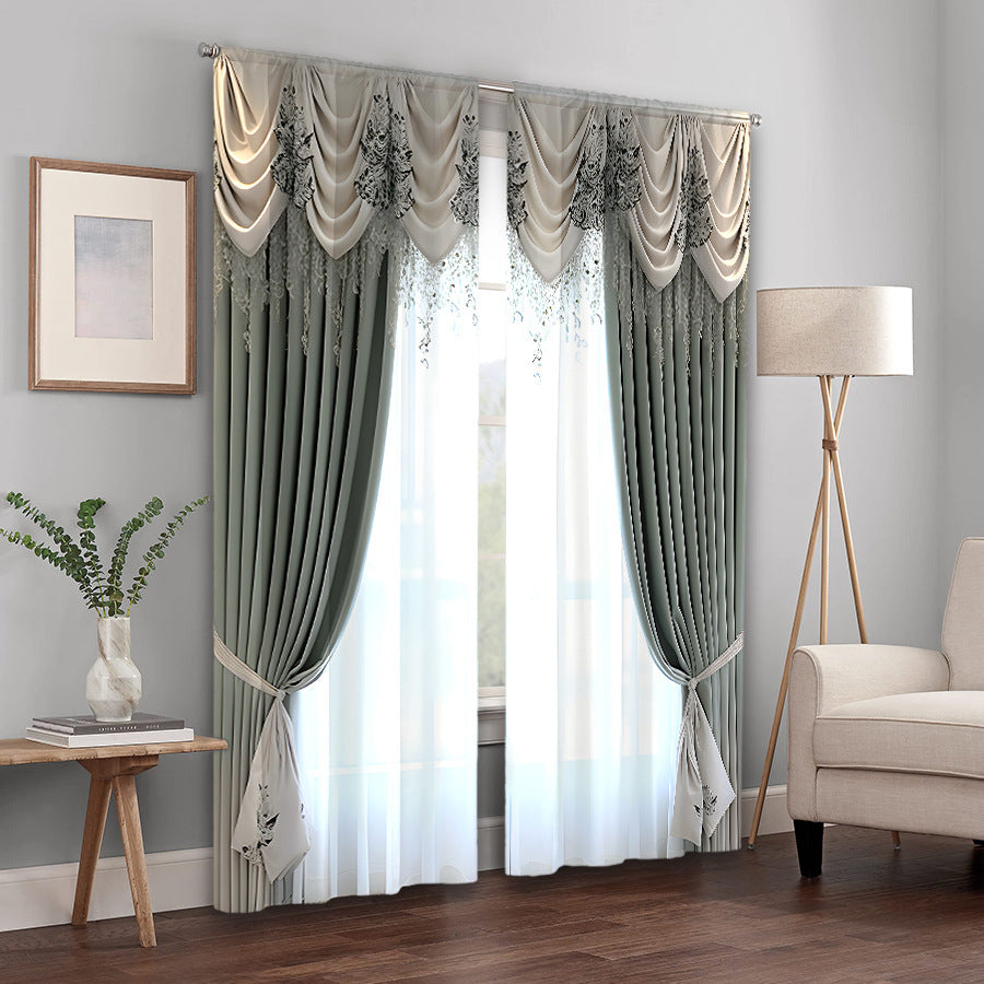 European Elegant & Luxury Creative Home Flower Character Black-Out Curtains