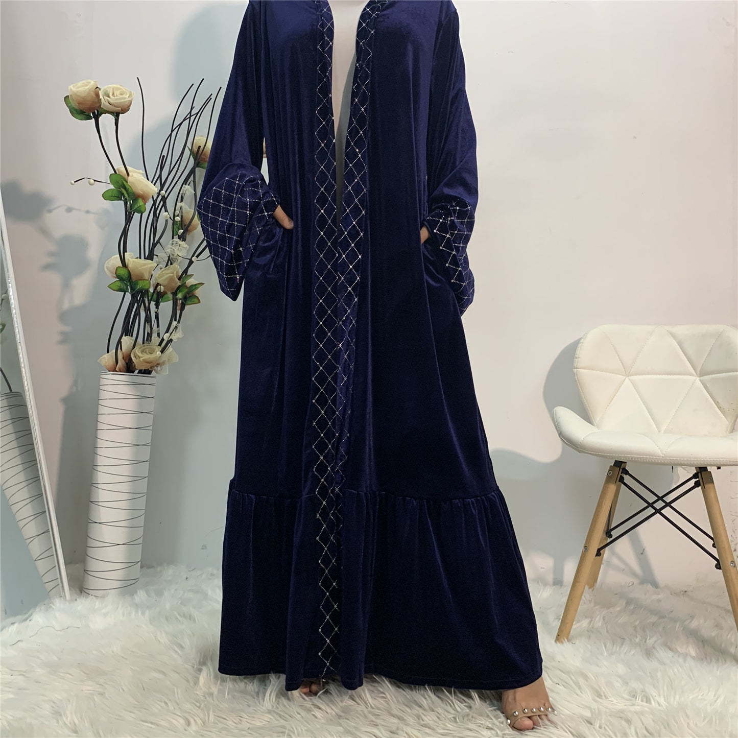 Royal Velvet Gilde Abaya (Burkha,kaftan) For Women