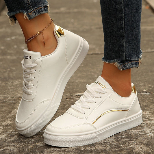 Lace-up Flats Shoes Fashion Round Toe Slip-on Thick Sole Casual Sneaker For Women