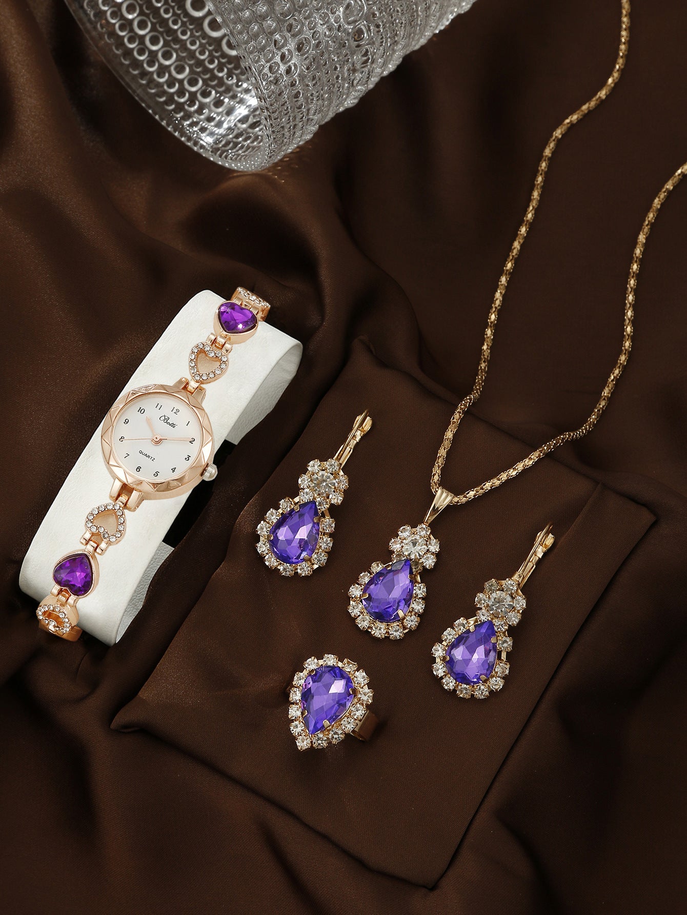 Women's Simple Quartz Watch With Jewelry Set