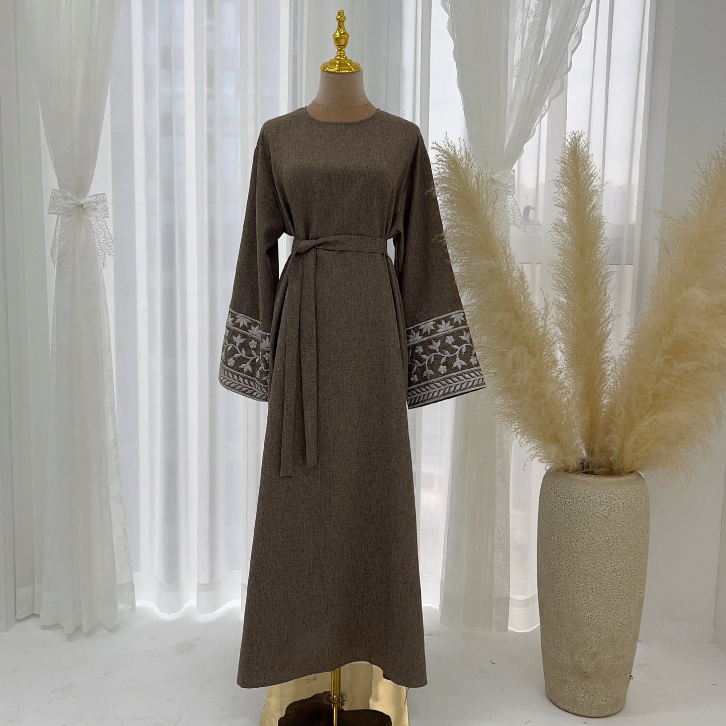 Vintage Middle-East Turkey Embroidered Elegant Abaya (Burkha,kaftans) For Women