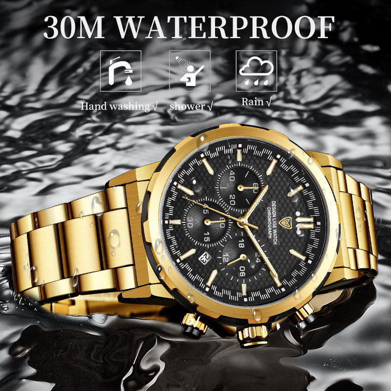 Classic Chronograph Classic Multifunctional with Luminous And Waterproof Watch