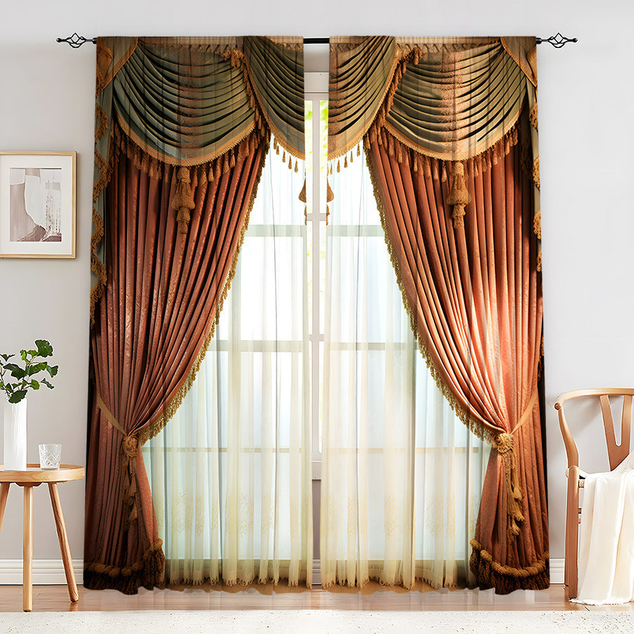 European Elegant & Luxury Creative Home Flower Character Black-Out Curtains