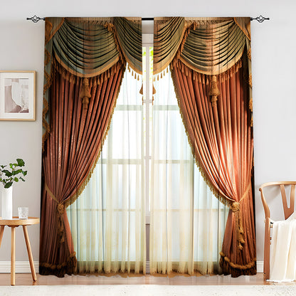 European Elegant & Luxury Creative Home Flower Character Black-Out Curtains