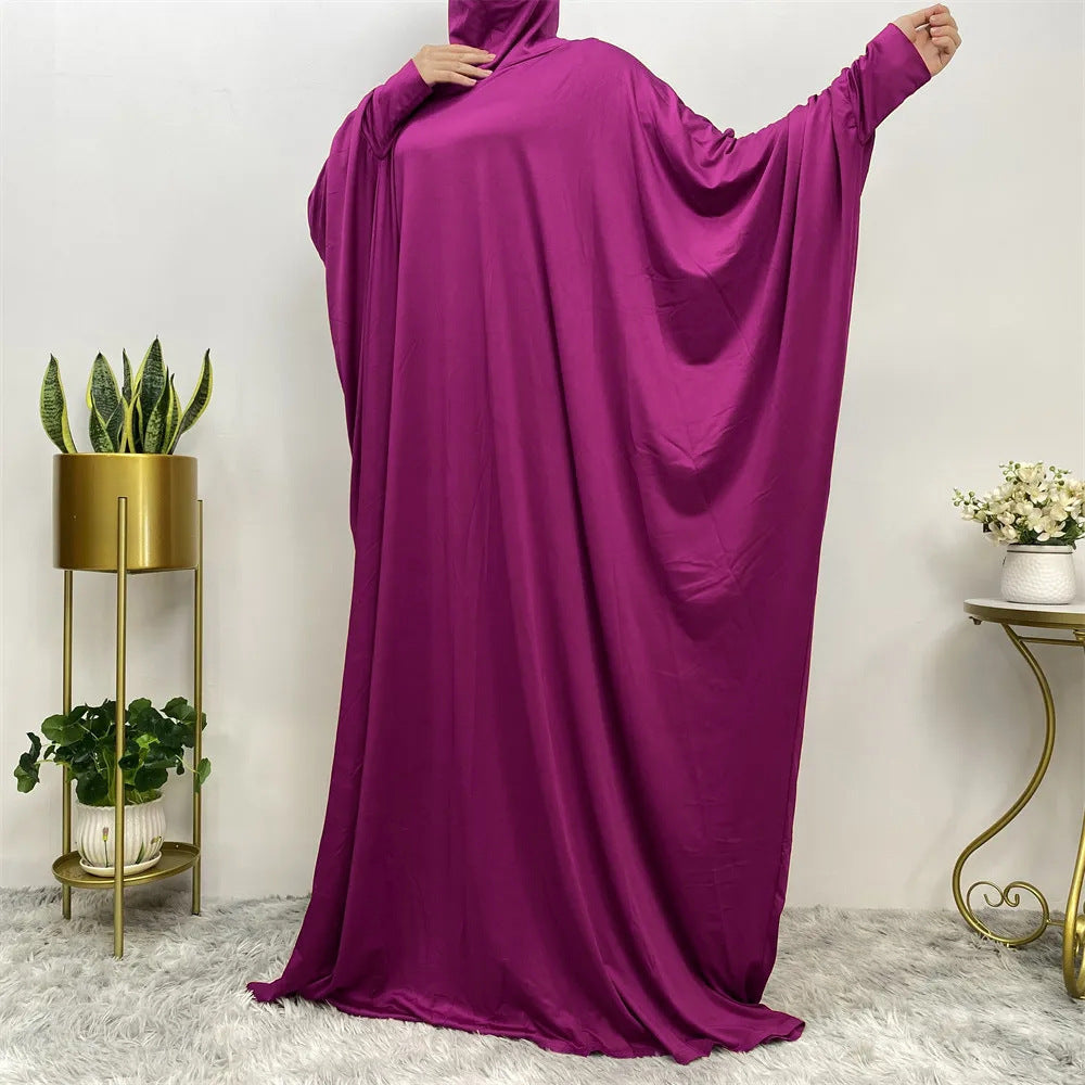 Iranian Middle East Traditional Solid Color Long Sleeve Loose Abaya (Burkha,kaftan) For Women