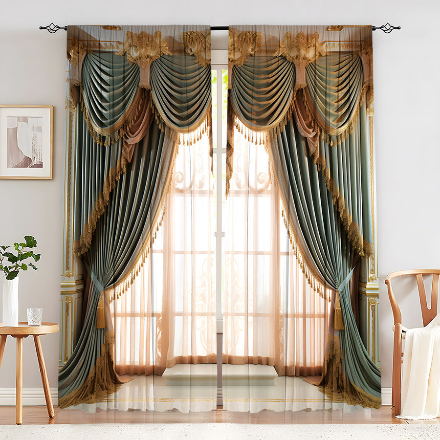 European Elegant & Luxury Creative Home Flower Character Black-Out Curtains