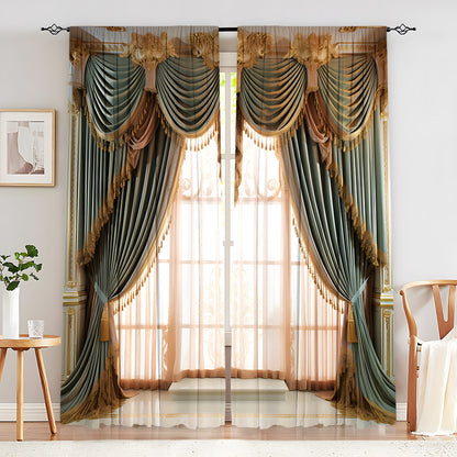 European Elegant & Luxury Creative Home Flower Character Black-Out Curtains