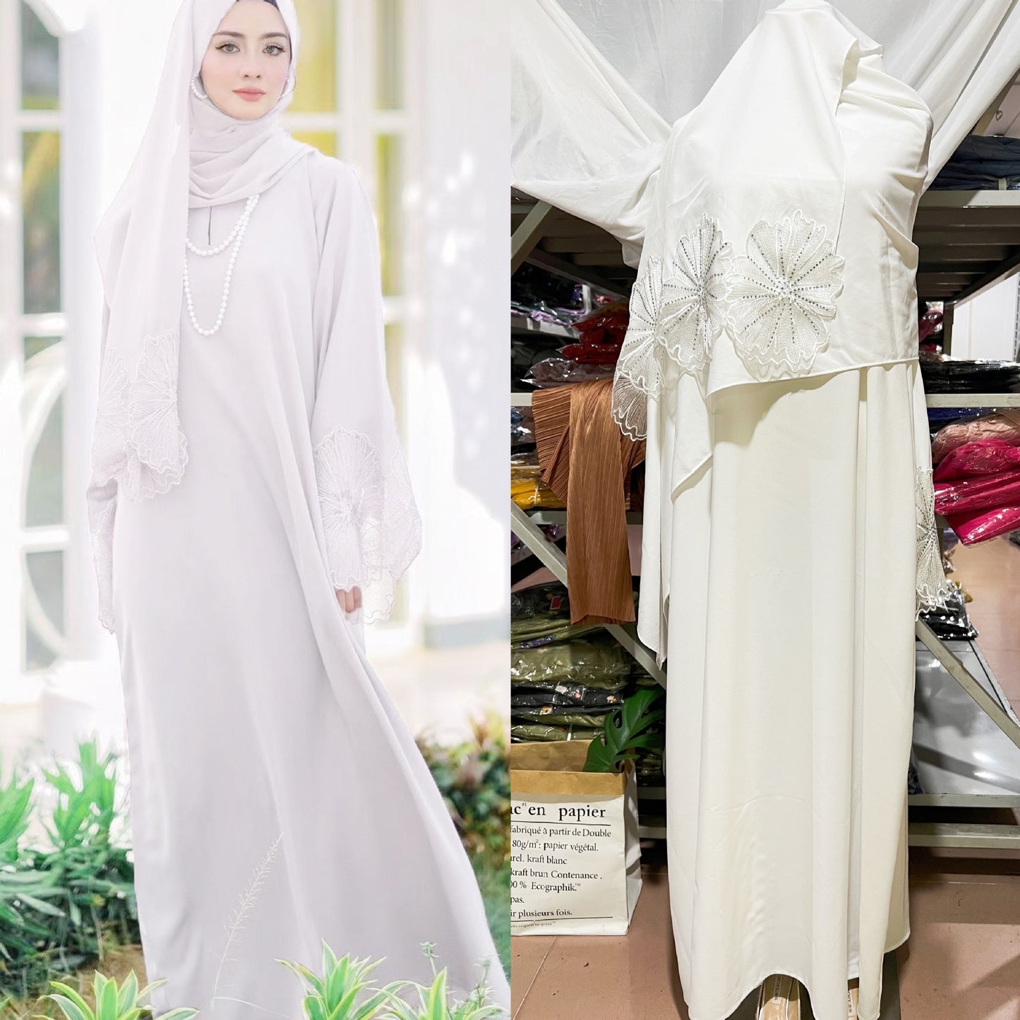 Elegant Indonesian Abaya  (Burkha,kaftan) With Headscarf  For Women