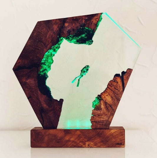 Ornaments Luminous Diver Night Light Home Decoration