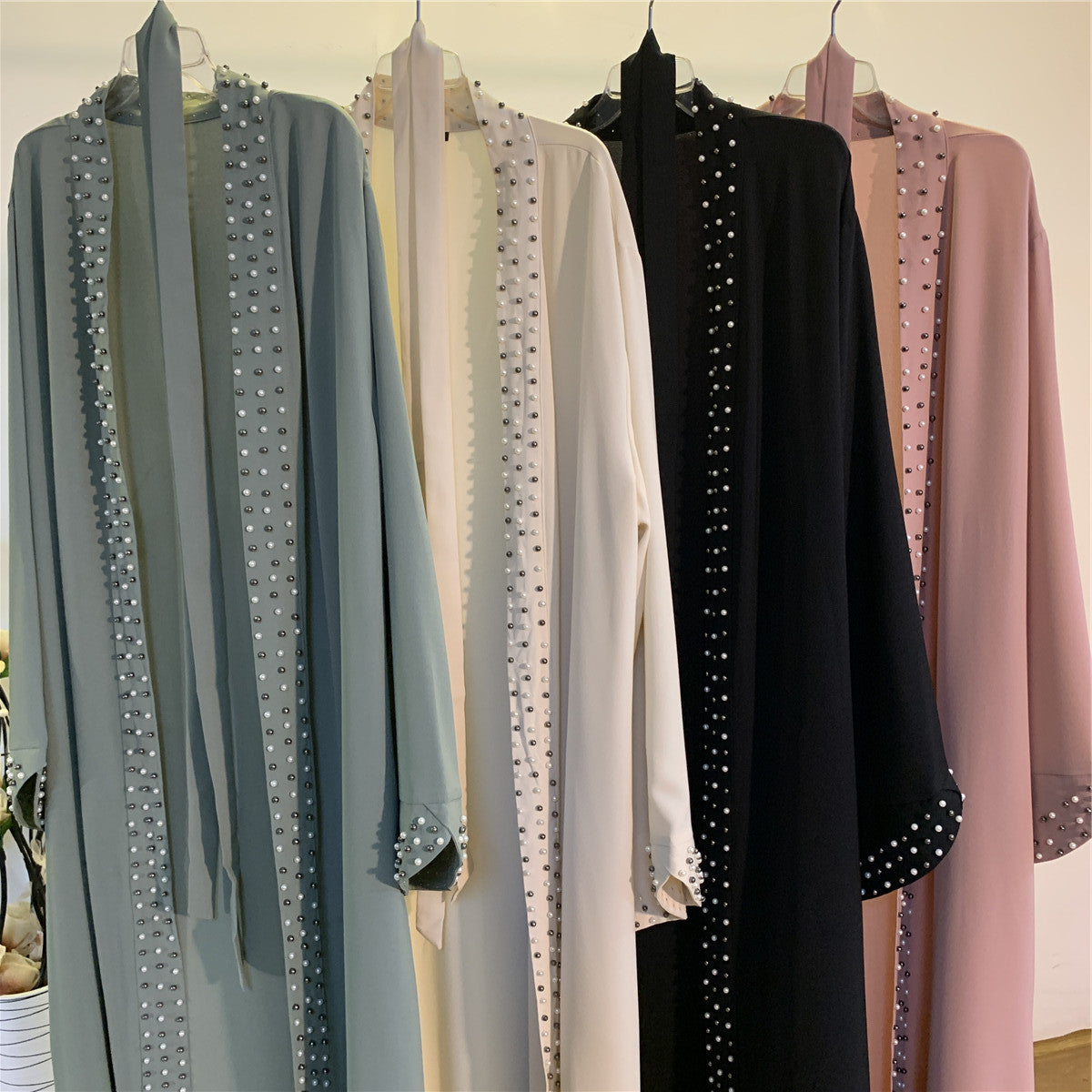 Elegant Beaded Lace Up Abaya ( Burkha,Kaftan) For Women
