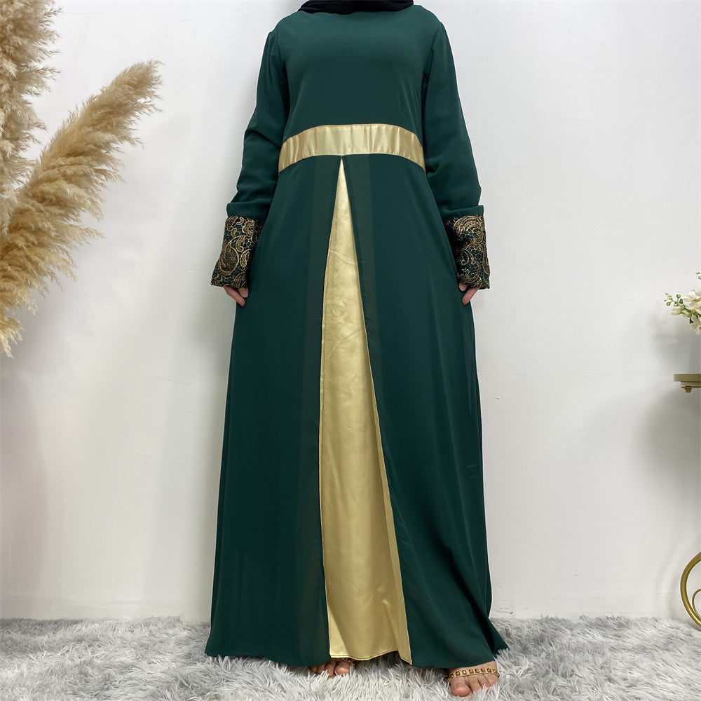 lavish Patchwork Long Sleeved Abaya (Burkha,kaftan) For Women