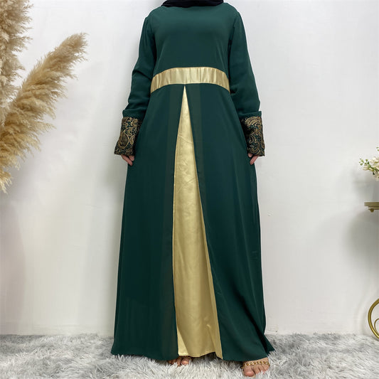 lavish Patchwork Long Sleeved Abaya (Burkha,kaftan) For Women