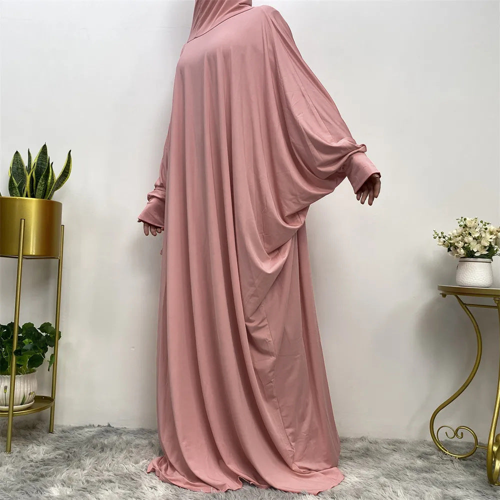 Iranian Middle East Traditional Solid Color Long Sleeve Loose Abaya (Burkha,kaftan) For Women