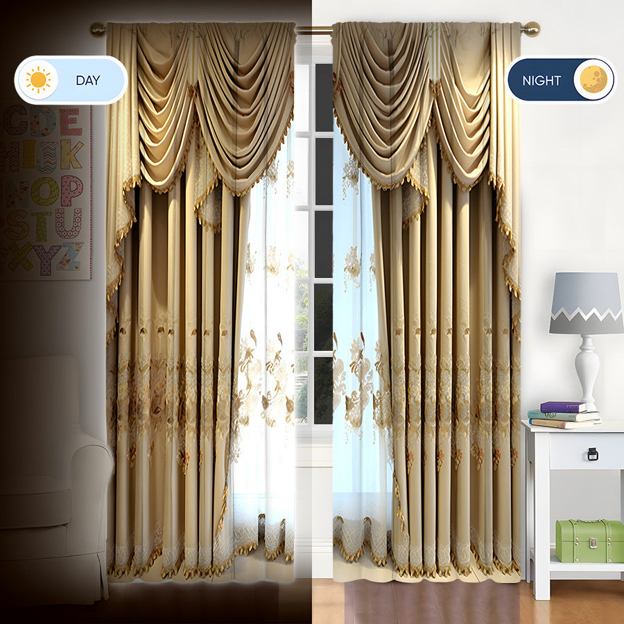 European Elegant & Luxury Creative Home Flower Character Black-Out Curtains