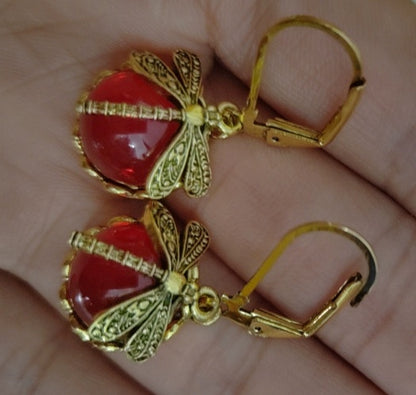 Elegant Women's Earrings Hanging Vintage Dragonfly Pendant Earring
