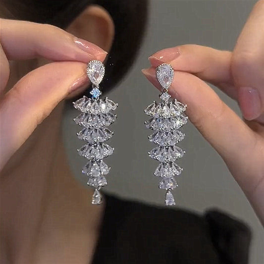 Sparkling Zircon Tree Drop Earrings Party Jewellery For Women