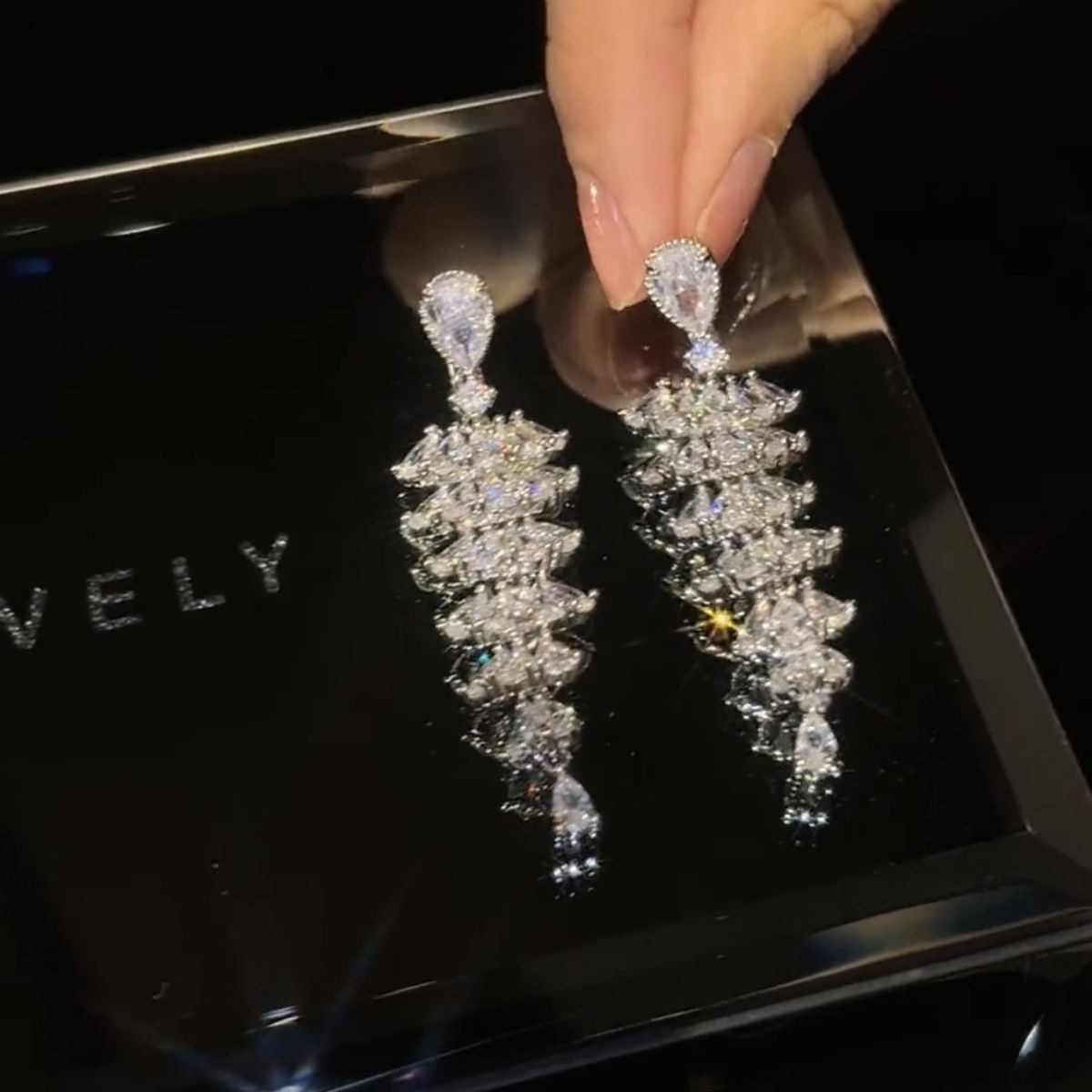 Sparkling Zircon Tree Drop Earrings Party Jewellery For Women