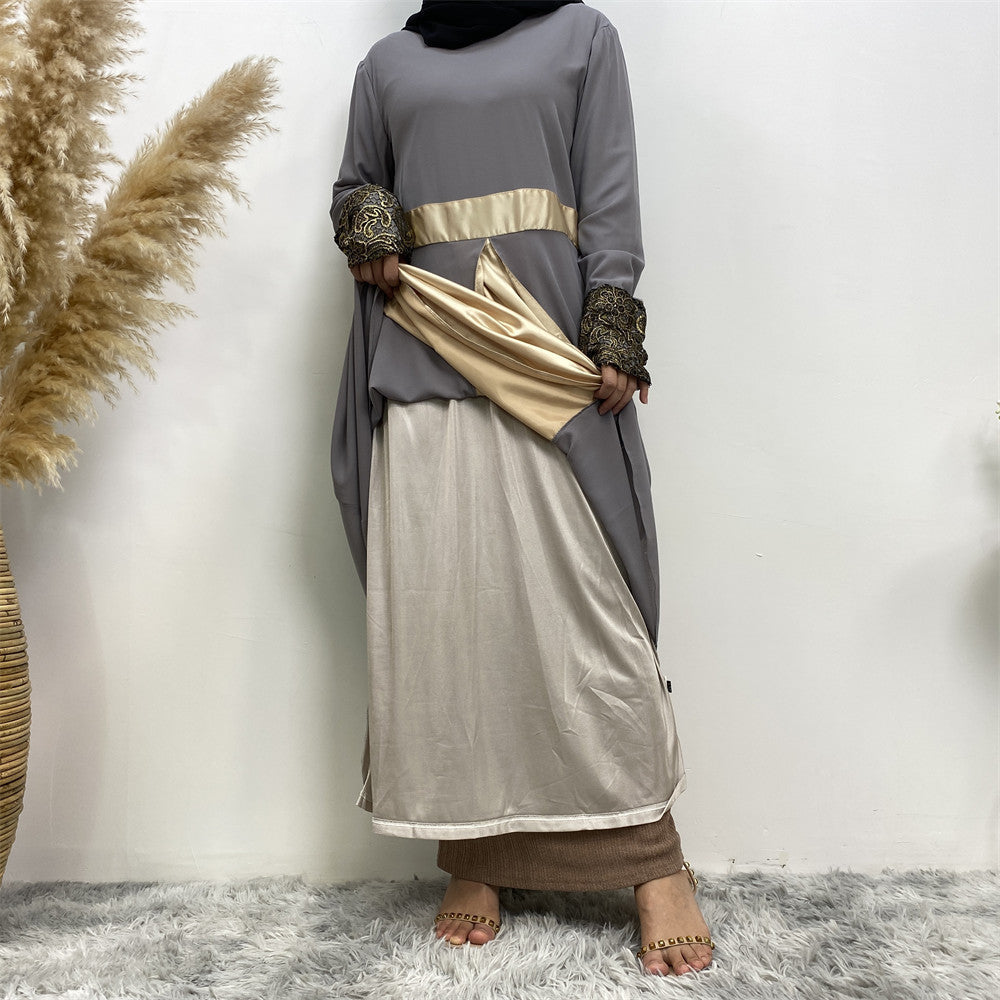 lavish Patchwork Long Sleeved Abaya (Burkha,kaftan) For Women