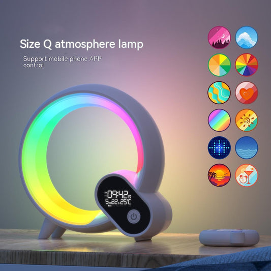 Elegant Q Style with Atmosphere RGB Light & Digital Display Alarm Clock With Intelligent Wake-up