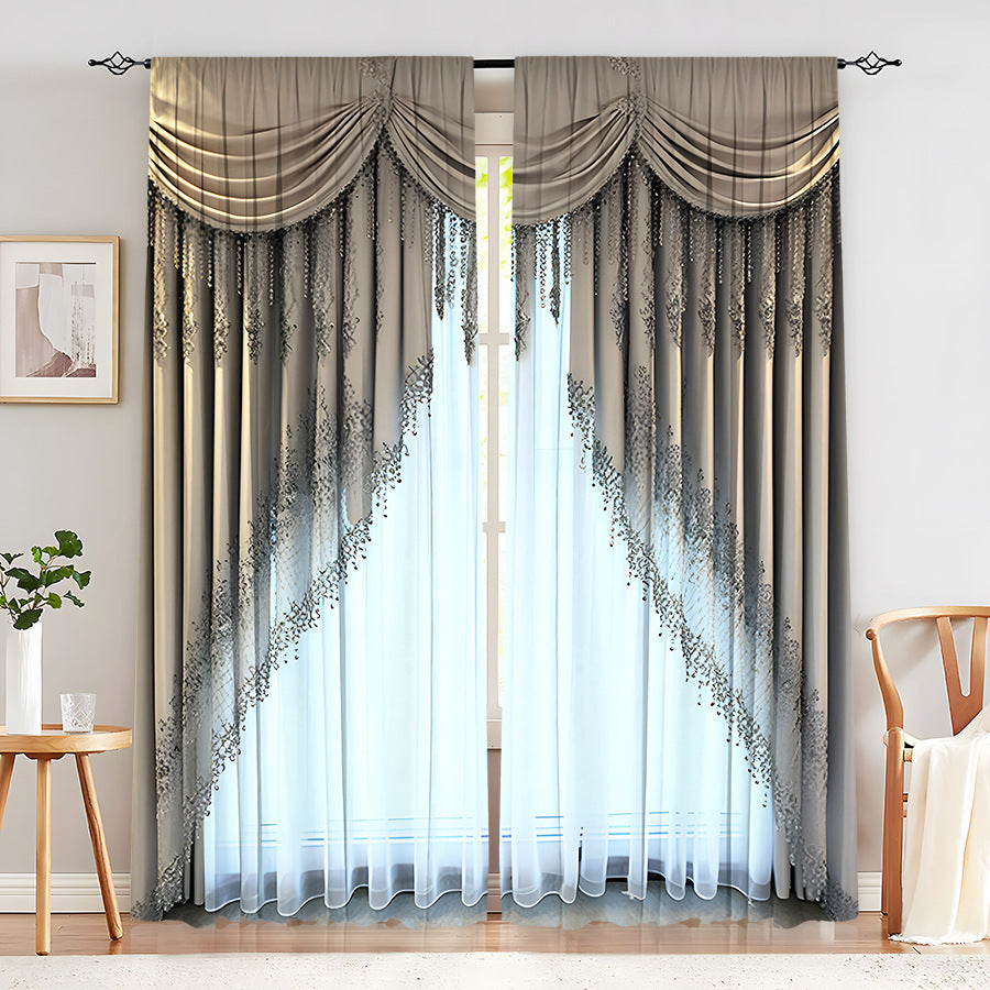 European Elegant & Luxury Creative Home Flower Character Black-Out Curtains